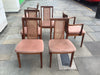 4x G Plan Mcm Teak & Bergere Cane / Wicker Dining Chairs 1970s