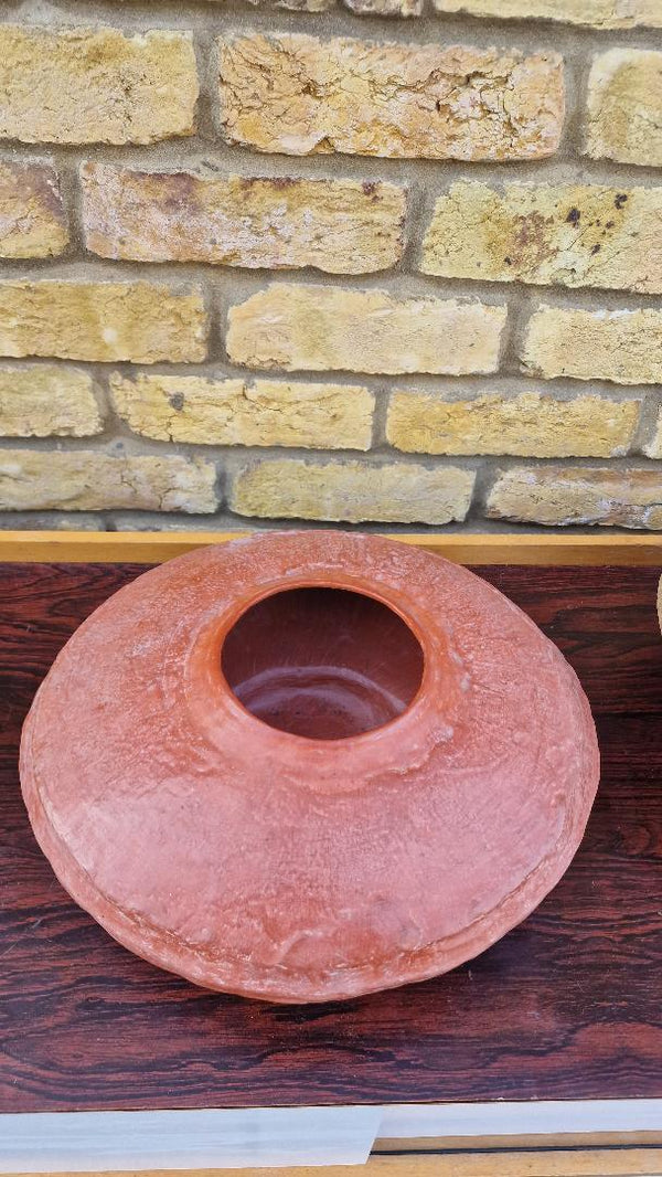 Vintage circular studio pottery vase