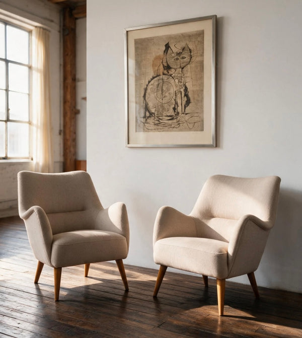 1950s Scandinavian pair of armchairs