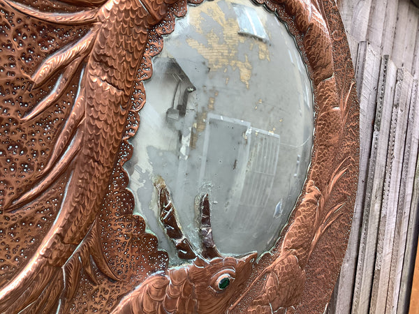 1960s Copper French mirror by Anthony de  Lucian