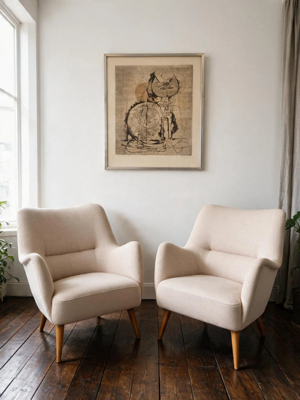 1950s Scandinavian pair of armchairs