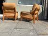 1970s Pair of armchairs in soft leather Danish