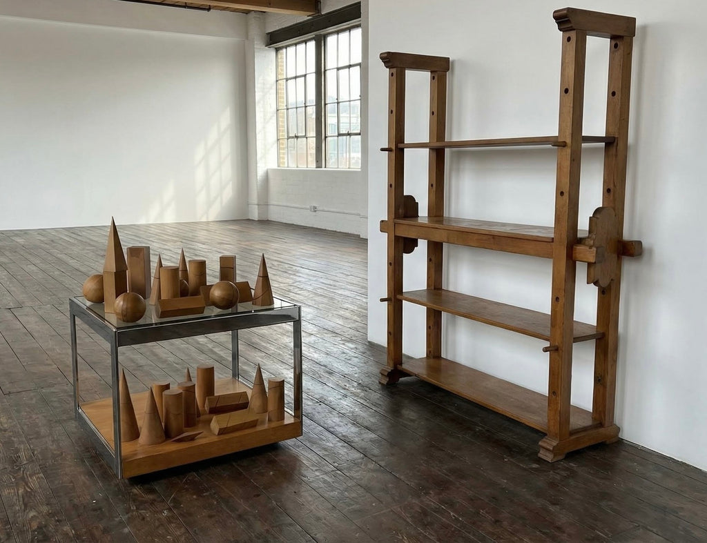 1970s Brutalist oak Dutch adjustable bookcase