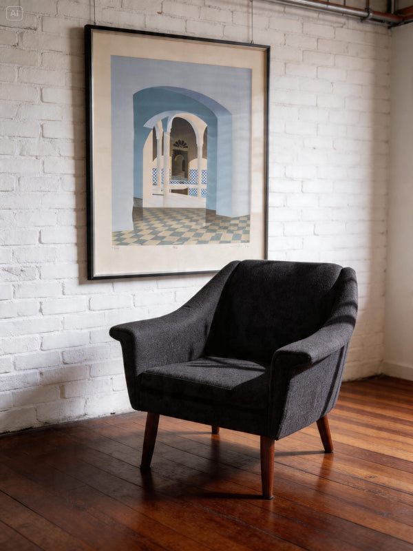 1960s Reupholstered Danish armchair