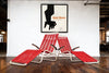 Sun lounger Spaghetti, white steel, red plastic, Germany, 1960s.