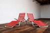 Sun lounger Spaghetti, white steel, red plastic, Germany, 1960s.