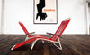 Sun lounger Spaghetti, white steel, red plastic, Germany, 1960s.