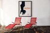 Sun lounger Spaghetti, white steel, red plastic, Germany, 1960s.