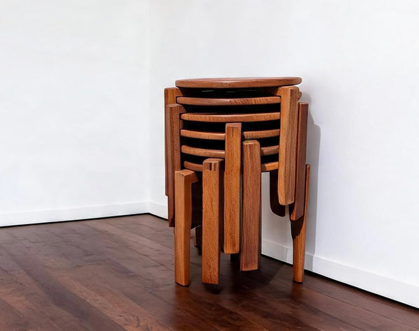 Bruno rey stool style Danish stackable nest of tables