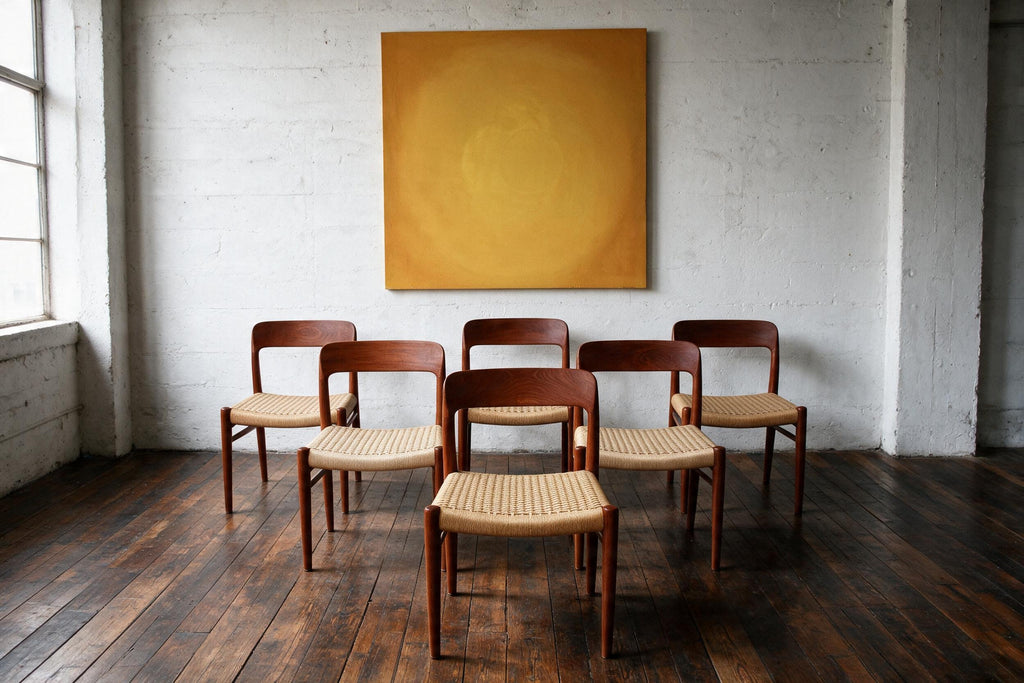 1960s Model 75 dining chairs designed by Niels Otto Moller