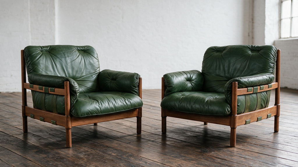 1970s German leather armchairs