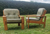 1970s Green leather Bonanza lounge chairs by Esko Pajamies