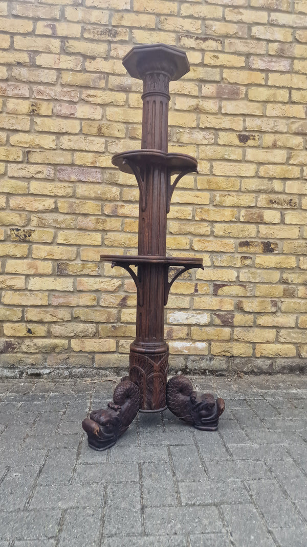 Rustic burtalist shelving display stand 20th century