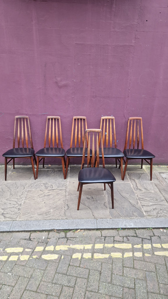 6x Rosewood Eva dining chairs by Niels Koefoed