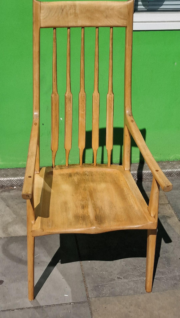 Vintage high back dining chair inspired by Sam Maloof