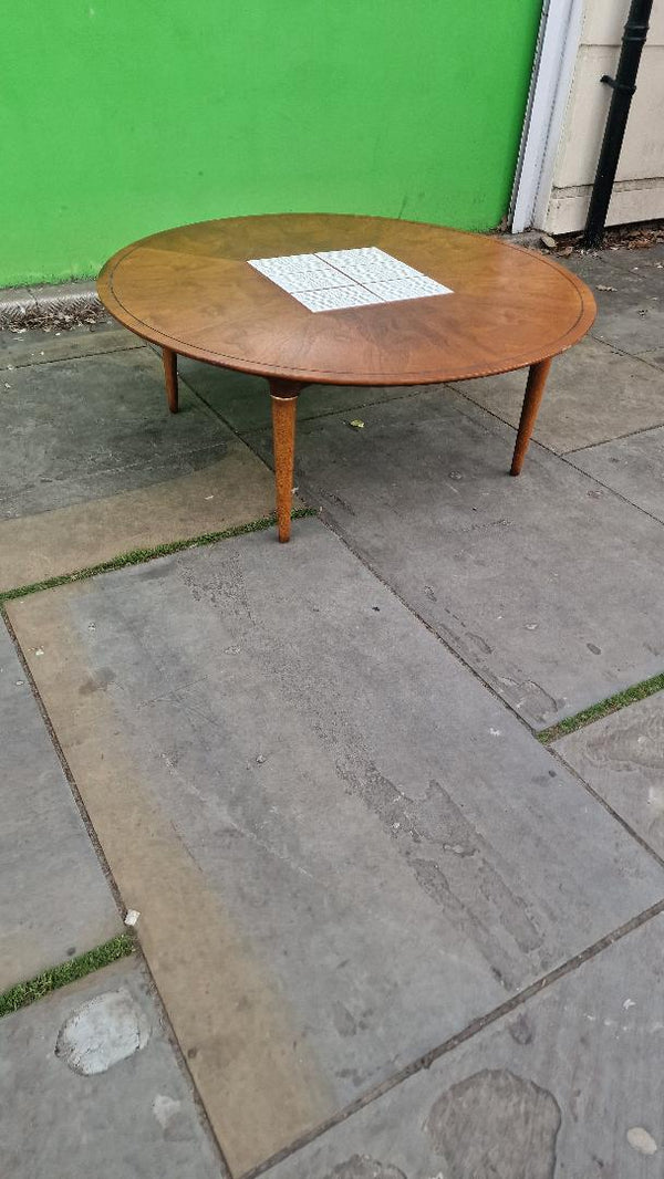 Mid Century Round Walnut Coffee Table by Lane