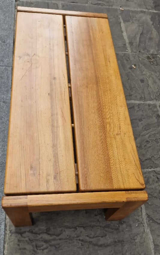 Maison Regain, elm coffee table, 1980s.