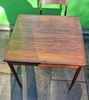 1960s Danish  Poul Hundevad rosewood  flip top draw leaf games table.