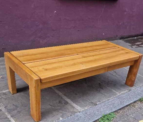 Maison Regain, elm coffee table, 1980s.