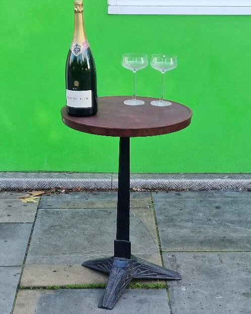 RARE  CAST IRON FRENCH  BISTRO TABLE ATTRIBUTED LOUIS VUITTON