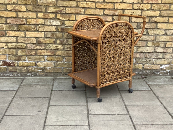 1970’s Bamboo drinks trolley. SOLD