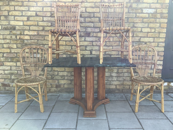 In the style of Franco Aibini bamboo dinning chairs