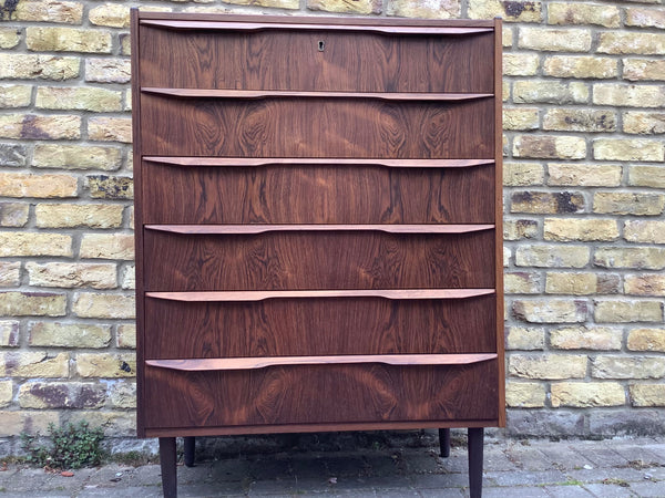 DANISH ROSEWOOD CHEST OF DRAWERS BY TREKANTEN, DENMARK 1960S