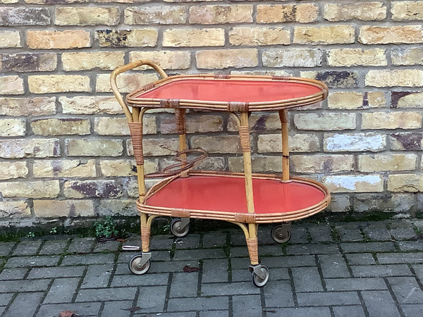 1950’s bamboo Italian drink trolley