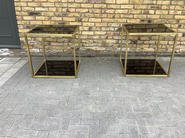 A pair of 1970’s Brass  Italian display tables
