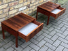 A pair  of Danish rosewood bedside cabinets