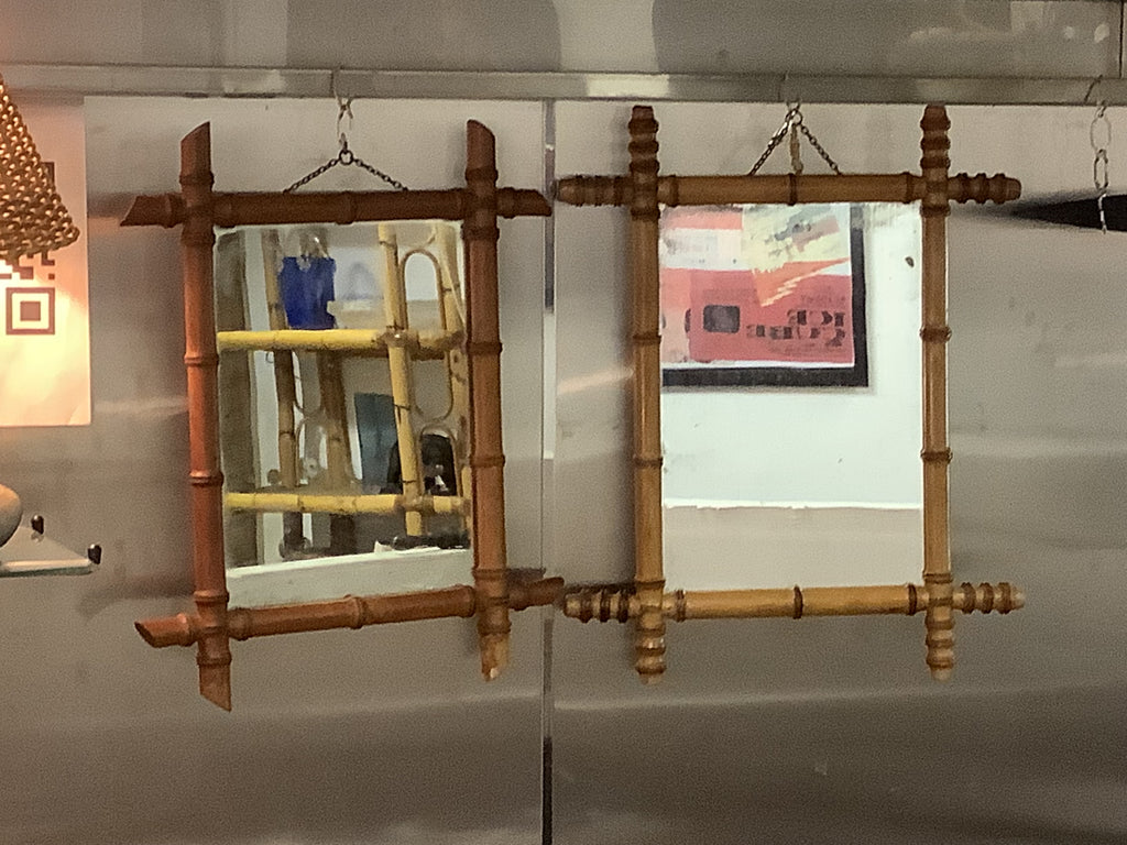 Vintage Faux Bamboo French mirror