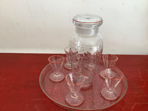 1950’s Decanter with Drinking Glasses