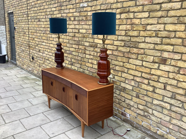 Bespoke pair of solid  wood table lamps