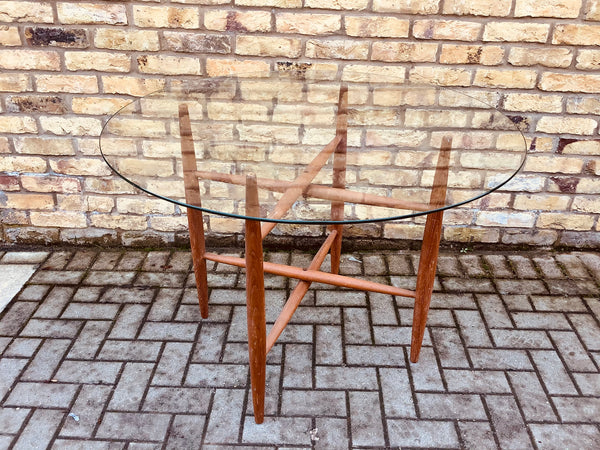 1960’s glass top  Danish dinning SOLD