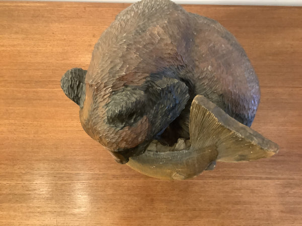 Carved Wood Hokkai Mokkogesha Bear, Japan, 1950s