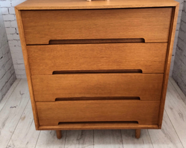 Vintage Stag Chest Of Drawers Oak John & Sylvia Reid Mid Century 4 Drawer